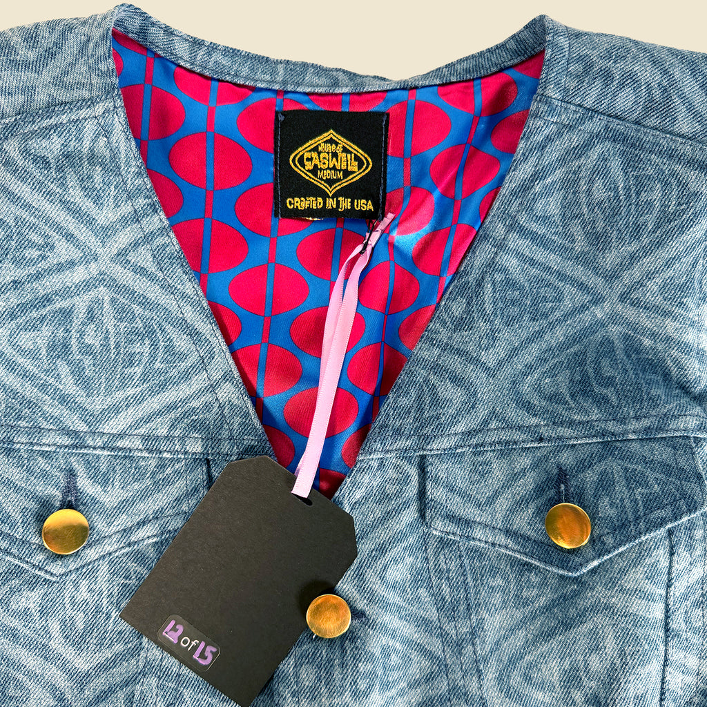 Adriana Printed Denim Vest